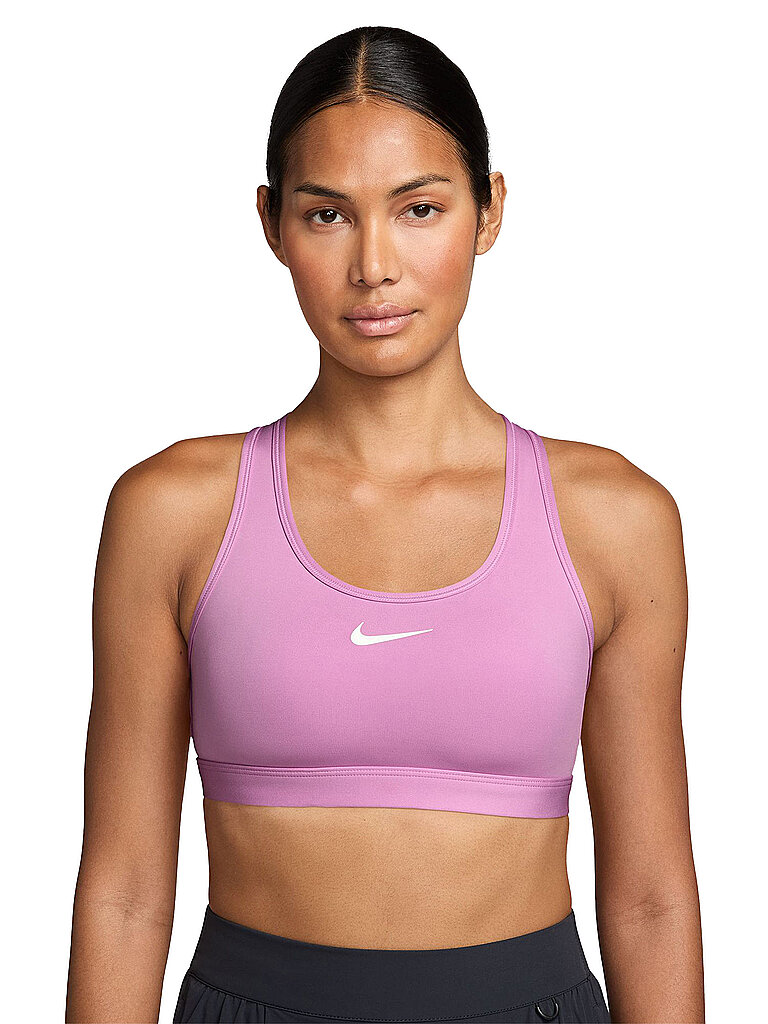 NIKE Damen Sport-BH Swoosh Medium Support rosa | S