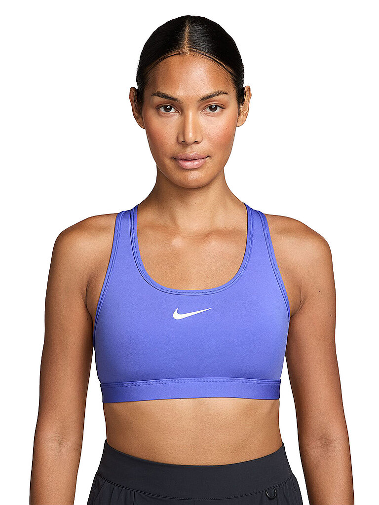 NIKE Damen Sport-BH Swoosh Medium Support blau | L