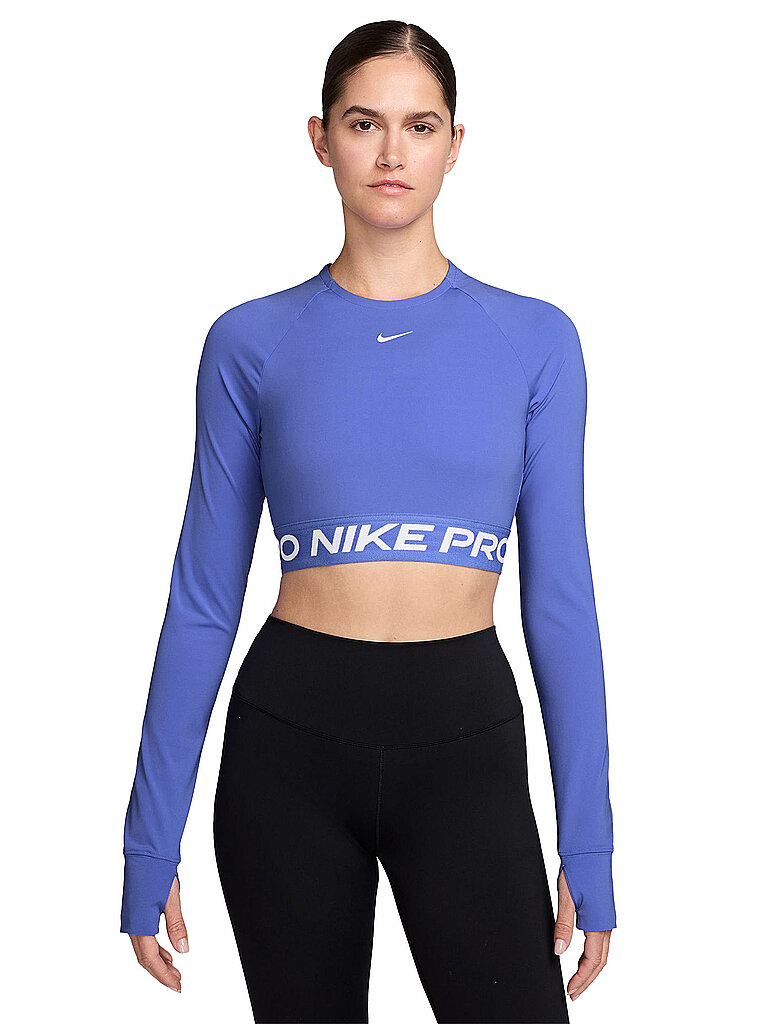 NIKE Damen Fitnessshirt Crop Nike Pro 365 blau | L