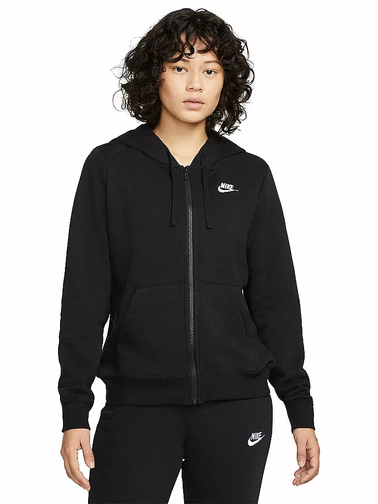 NIKE | Damen Kapuzenjacke Sportswear Club Fleece | schwarz