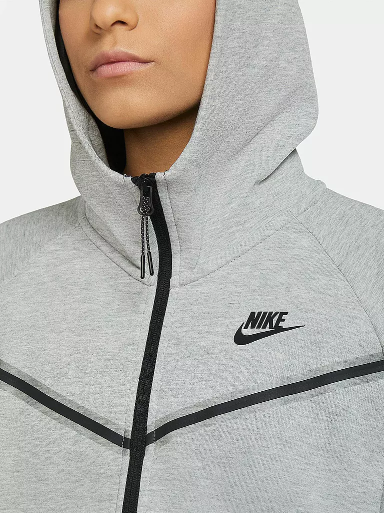 NIKE | Damen Kapuzenjacke Sportswear Tech Fleece Windrunner | grau