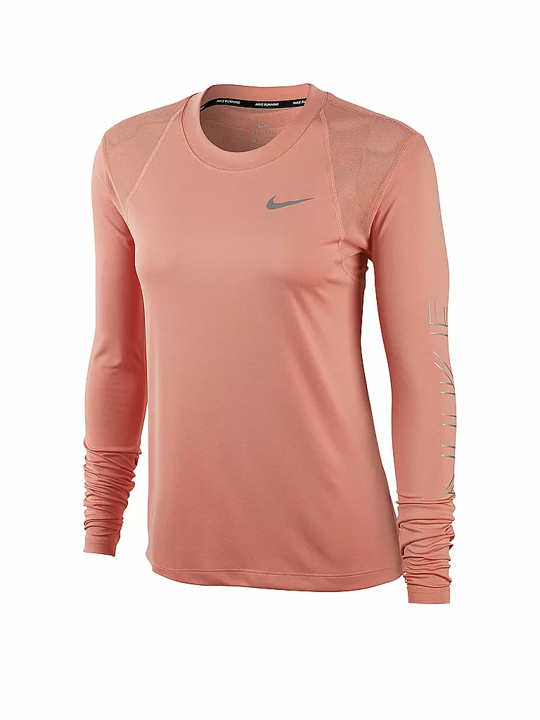 NIKE | Damen Laufshirt Dri-FIT Miler Metallic | rosa