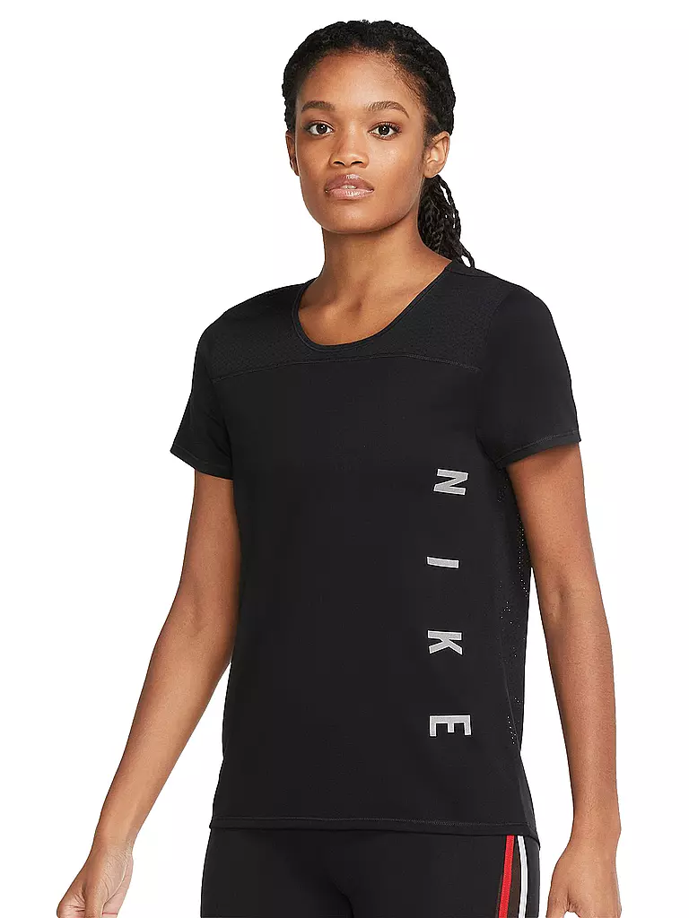 NIKE | Damen Laufshirt Miler Run Division | schwarz