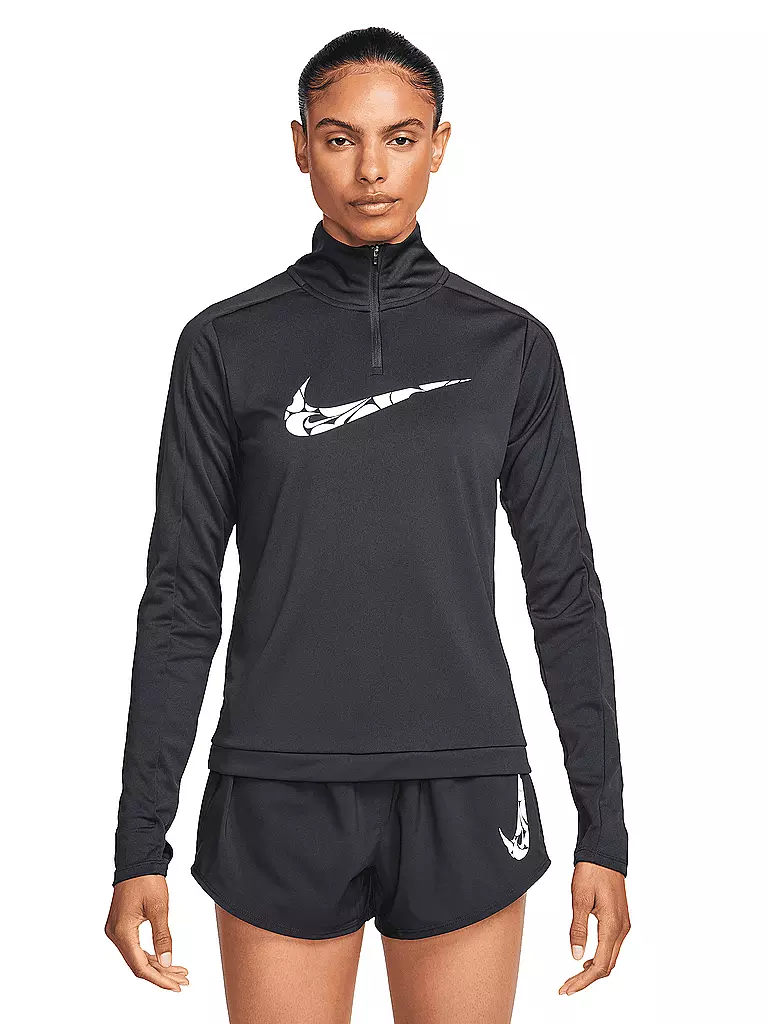 NIKE | Damen Laufshirt Swoosh Dri-FIT | schwarz