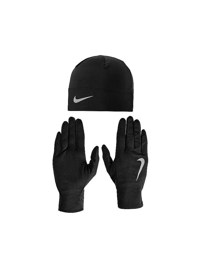 NIKE | Damen Set Laufmütze + Handschuhe | schwarz