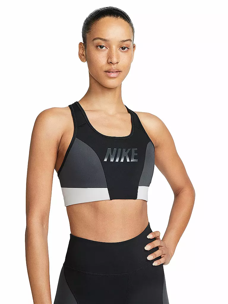 NIKE | Damen Sport-BH Dri-FIT Swoosh Medium Support | schwarz