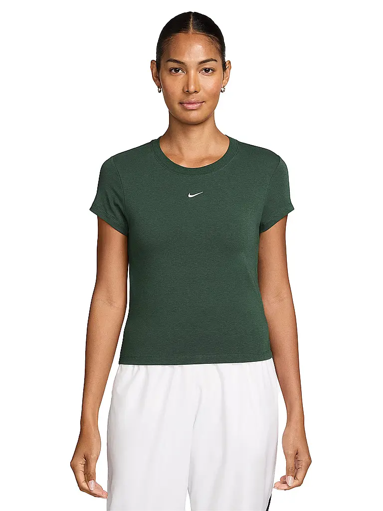 NIKE | Damen T-Shirt Sportswear Chill Knit | Dunkelgrün