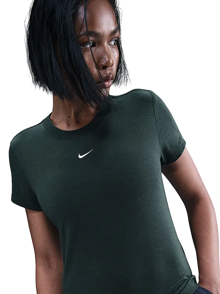 NIKE | Damen T-Shirt Sportswear Chill Knit | Dunkelgrün