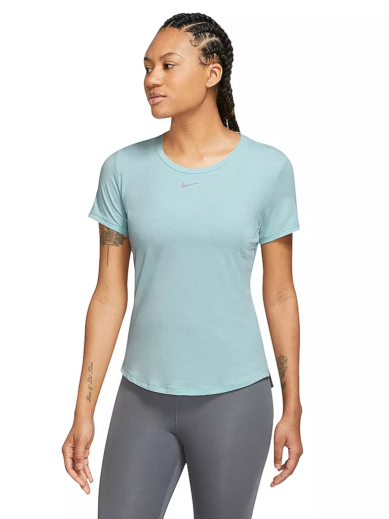 NIKE | Damen Tennisshirt Dri-FIT UV One Luxe | hellblau