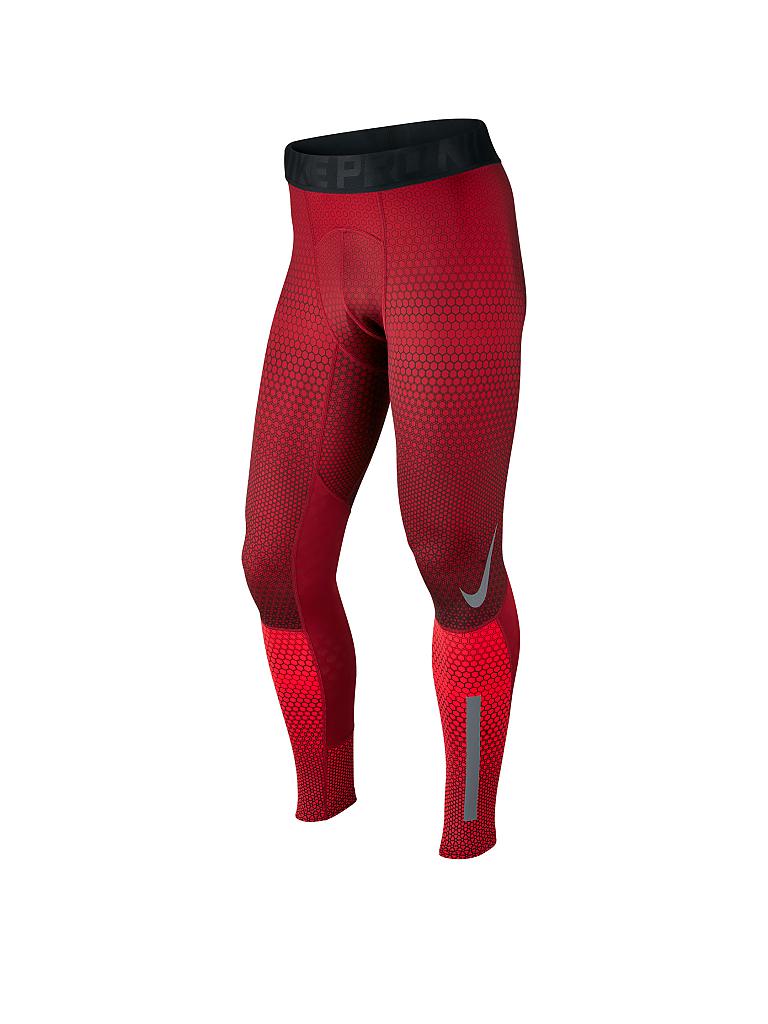 NIKE Herren Fitness-Tight Hyperwarm Hexodrome rot