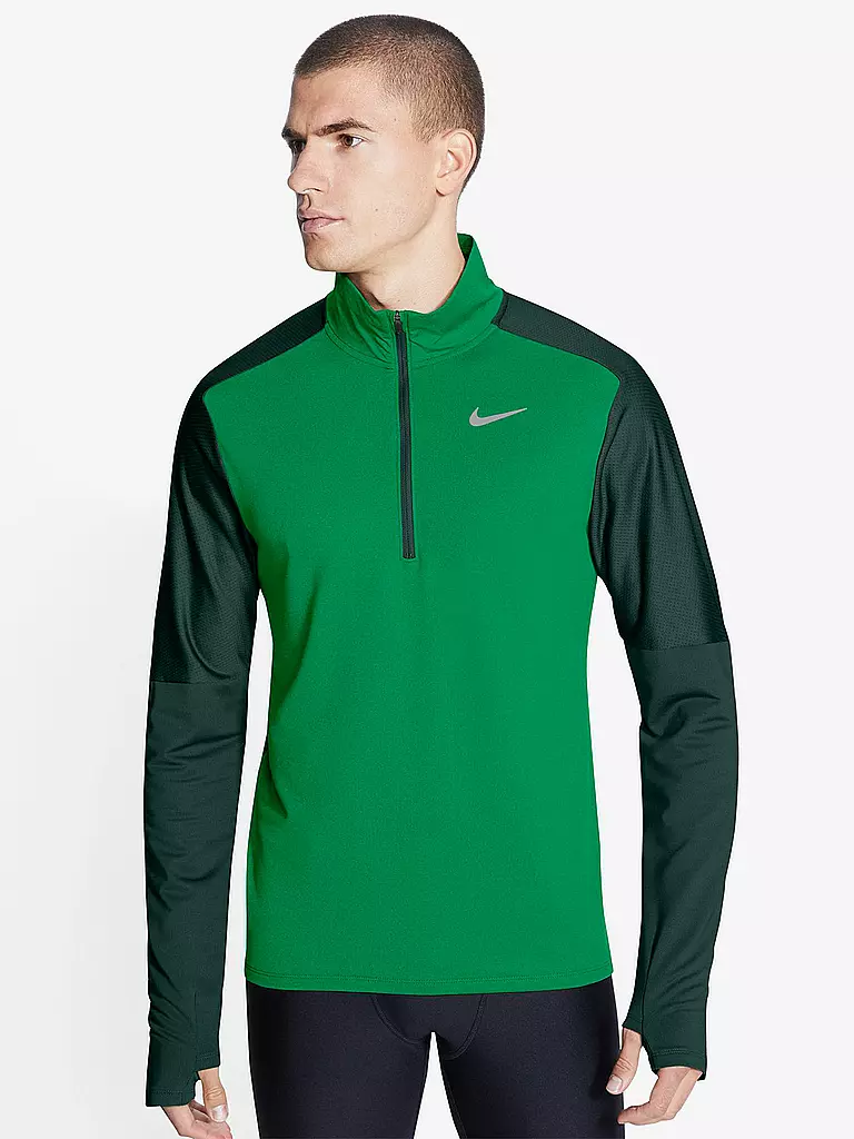 NIKE | Herren Laufshirt Dri-FIT Element Half Zip | grün