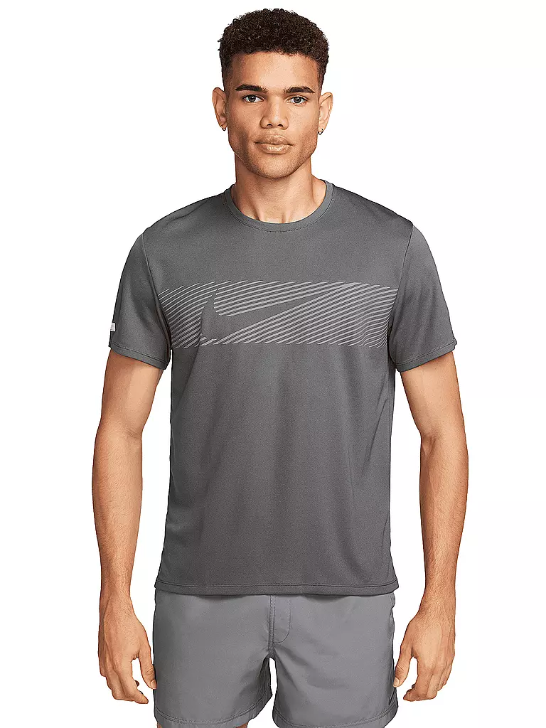 NIKE | Herren Laufshirt Miler Flash Dri-FIT UV | grau