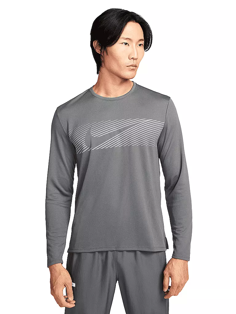 NIKE | Herren Laufshirt Miler Flash Dri-FIT UV | grau