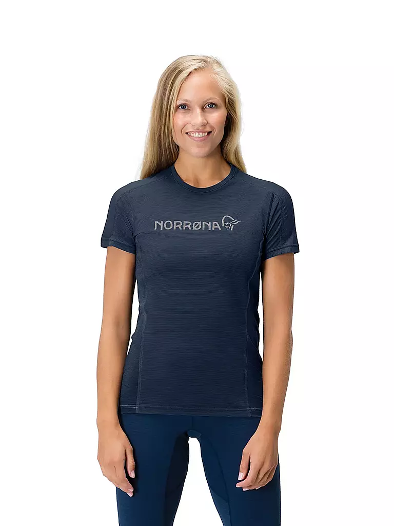 NORRØNA | Damen Funktionsshirt falketind  equaliser merino round Neck | dunkelblau