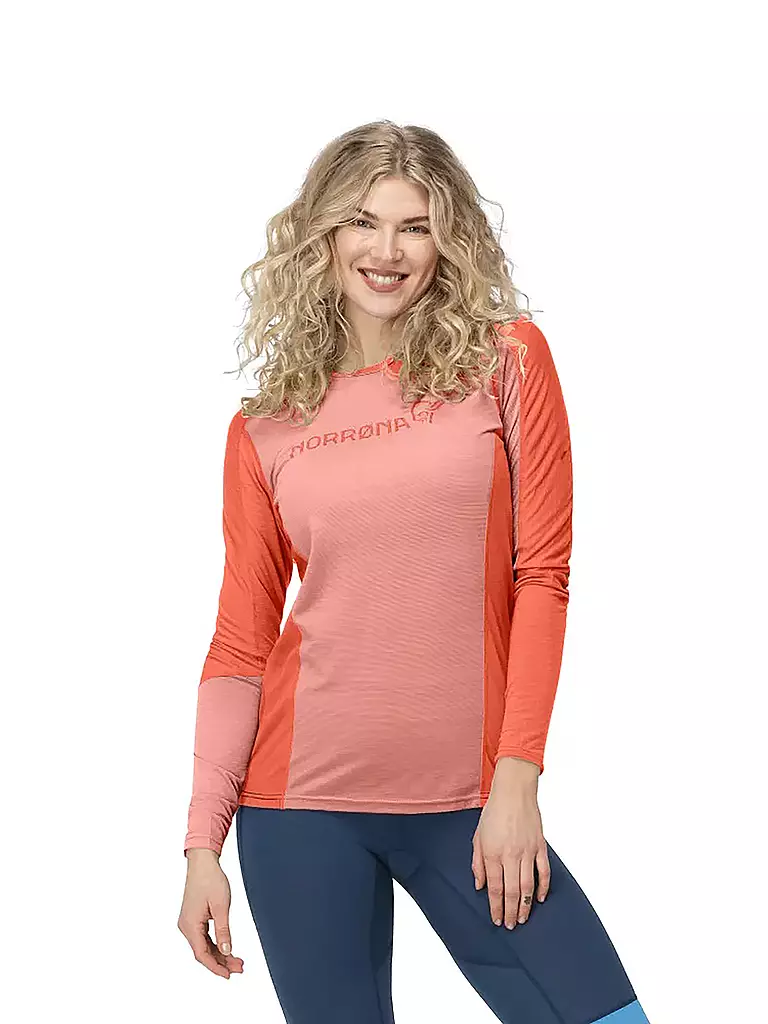 NORRØNA | Damen Tourenshirt Falketind Equaliser Merino | orange