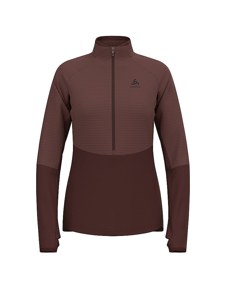 Odlo ODLO Damen Unterzieh Zipshirt Descent Ceramiwarm braun | L, braun