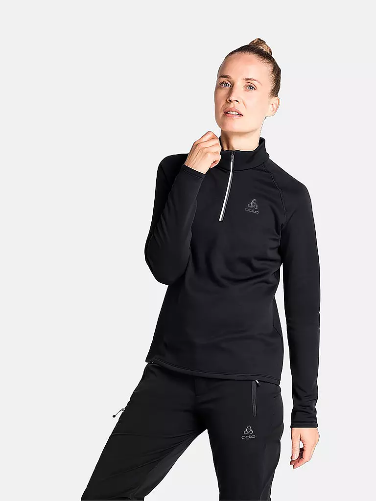 ODLO | Damen Unterzieh Zipshirt Besso Mid Layer | schwarz