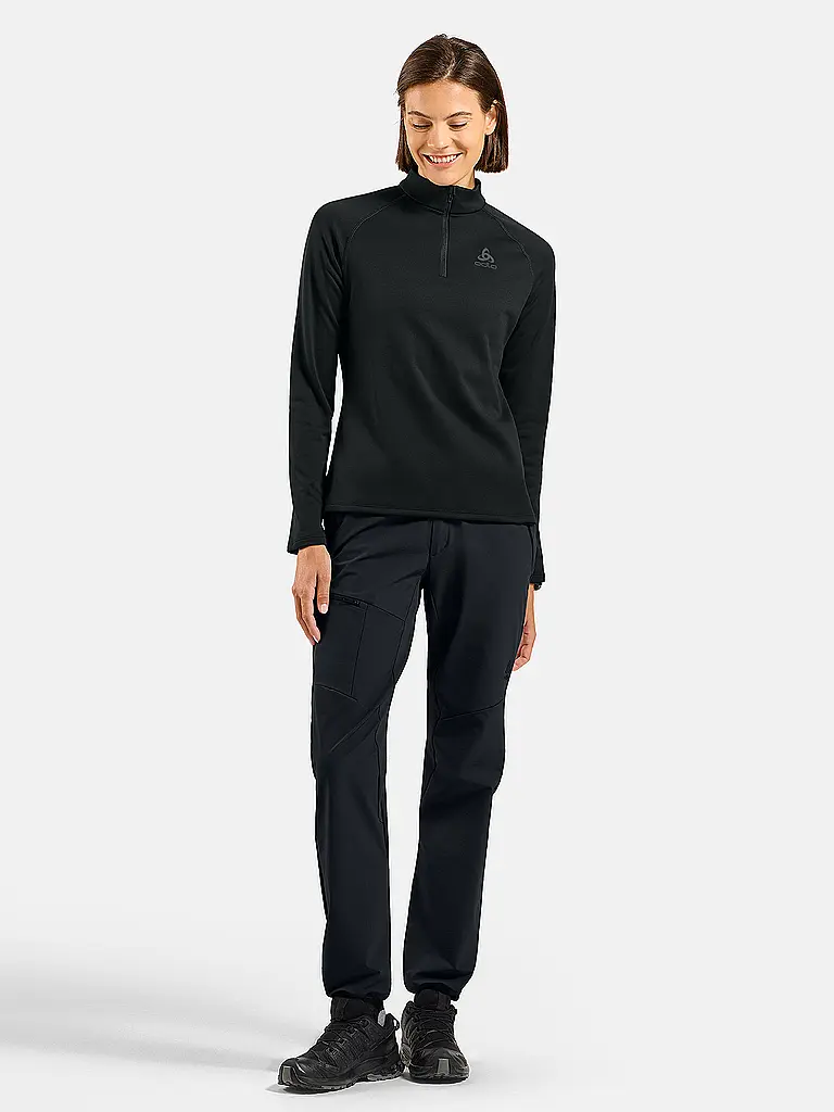 ODLO | Damen Unterzieh Zipshirt Besso Mid Layer | schwarz