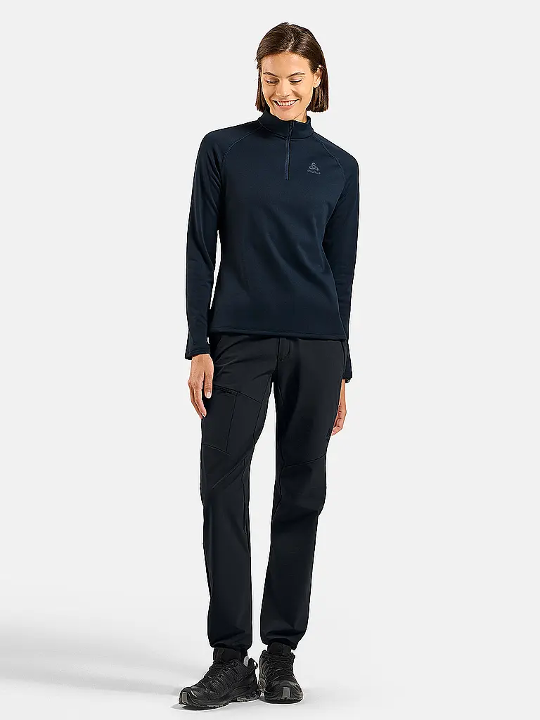 ODLO | Damen Unterzieh Zipshirt Besso Mid Layer | dunkelblau
