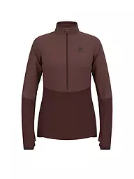 ODLO | Damen Unterzieh Zipshirt Descent Ceramiwarm | braun