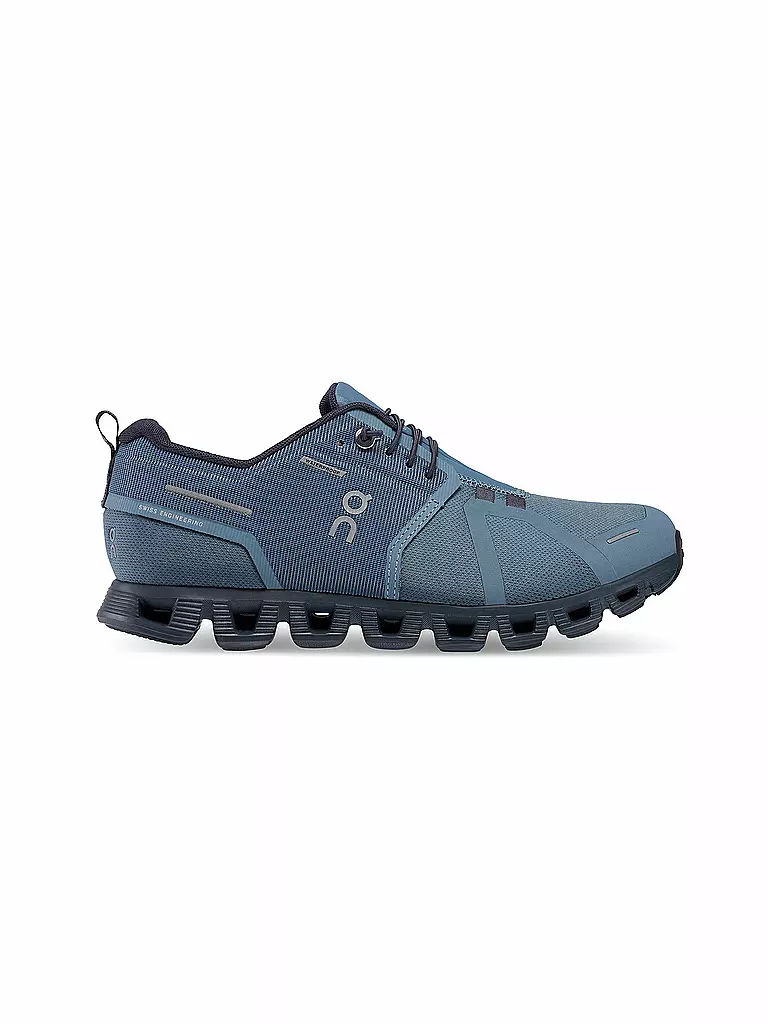 ON | Damen Laufschuhe Cloud 5 Waterproof METAL NAVY | blau