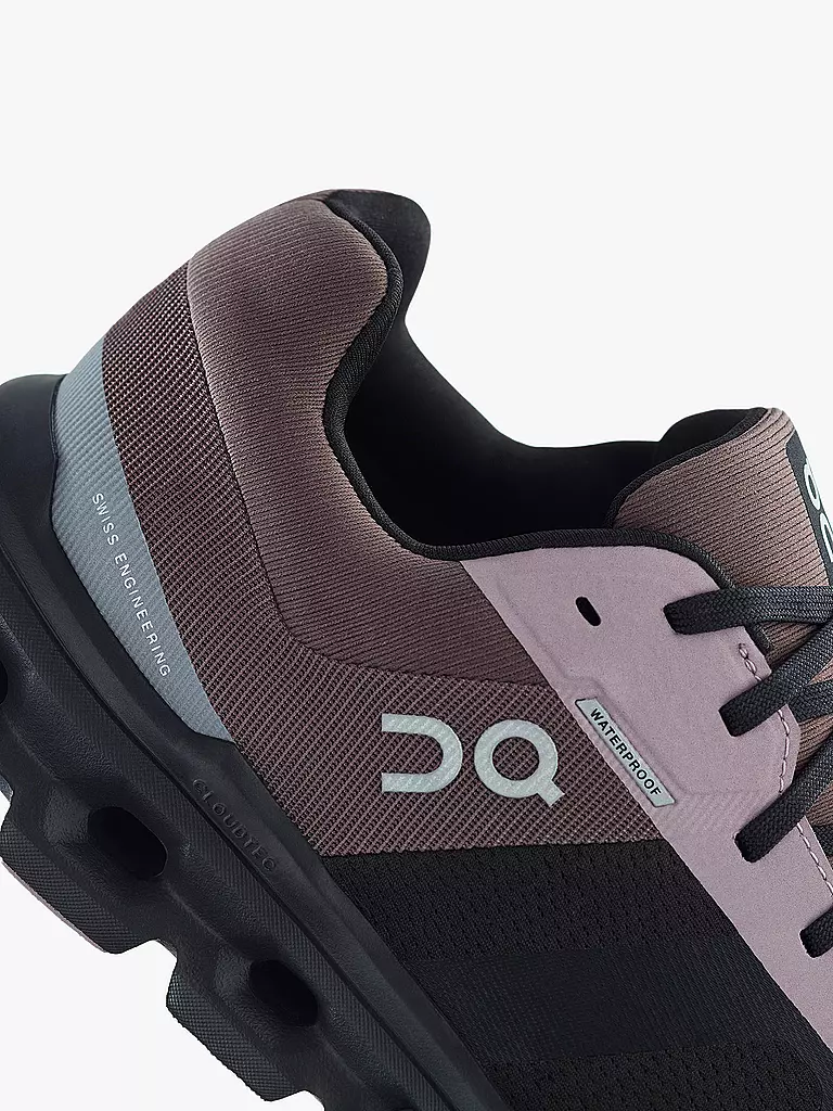 ON | Damen Laufschuhe Cloudrunner Waterproof BLACK GRAPE | lila