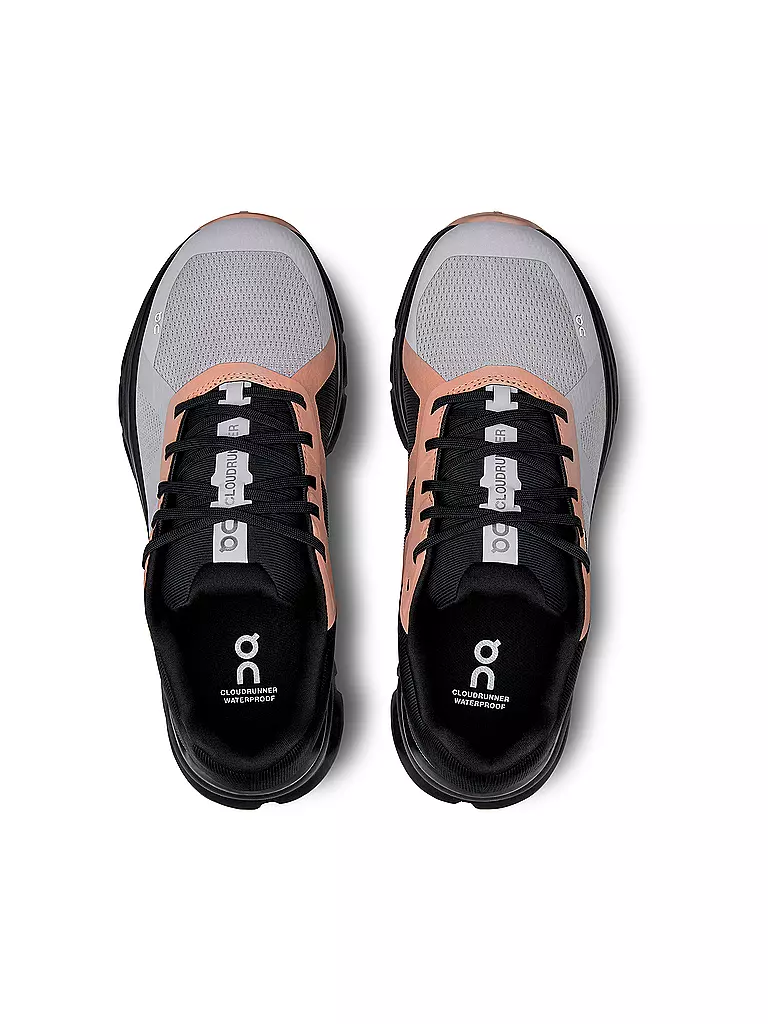 ON | Damen Laufschuhe Cloudrunner Waterproof FADE BLACK | lila