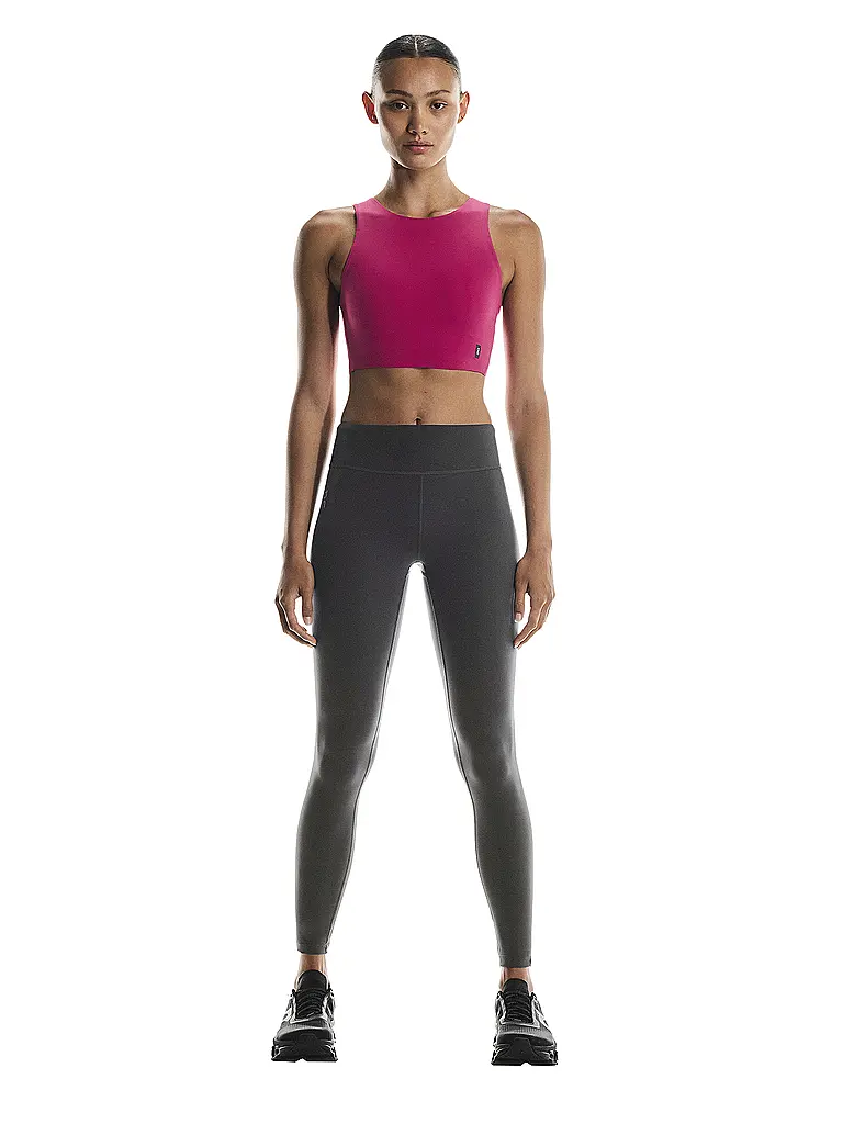ON | Damen Laufshirt Core 2in1 Crop | dunkelrot