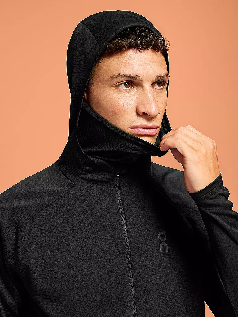 ON | Herren Laufjacke Climate Zip Hoodie | schwarz