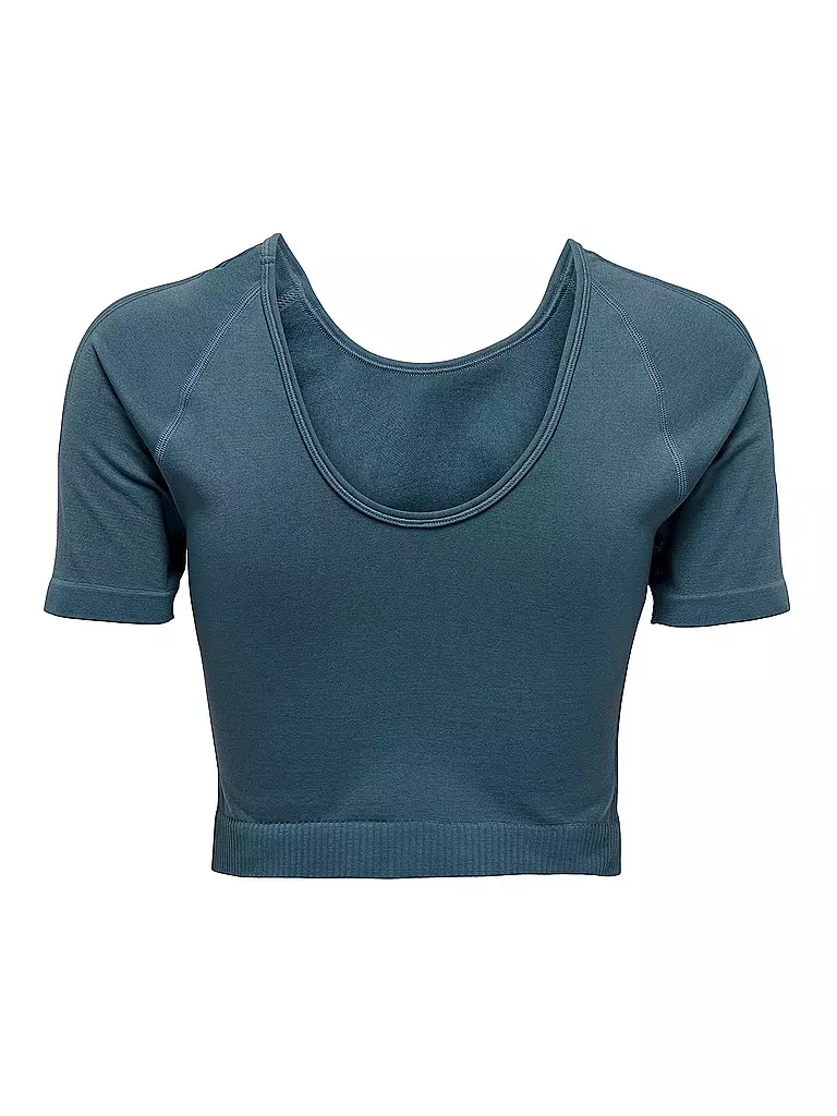 ONLY PLAY | Damen Fitnessshirt Seamless Cropped | blau