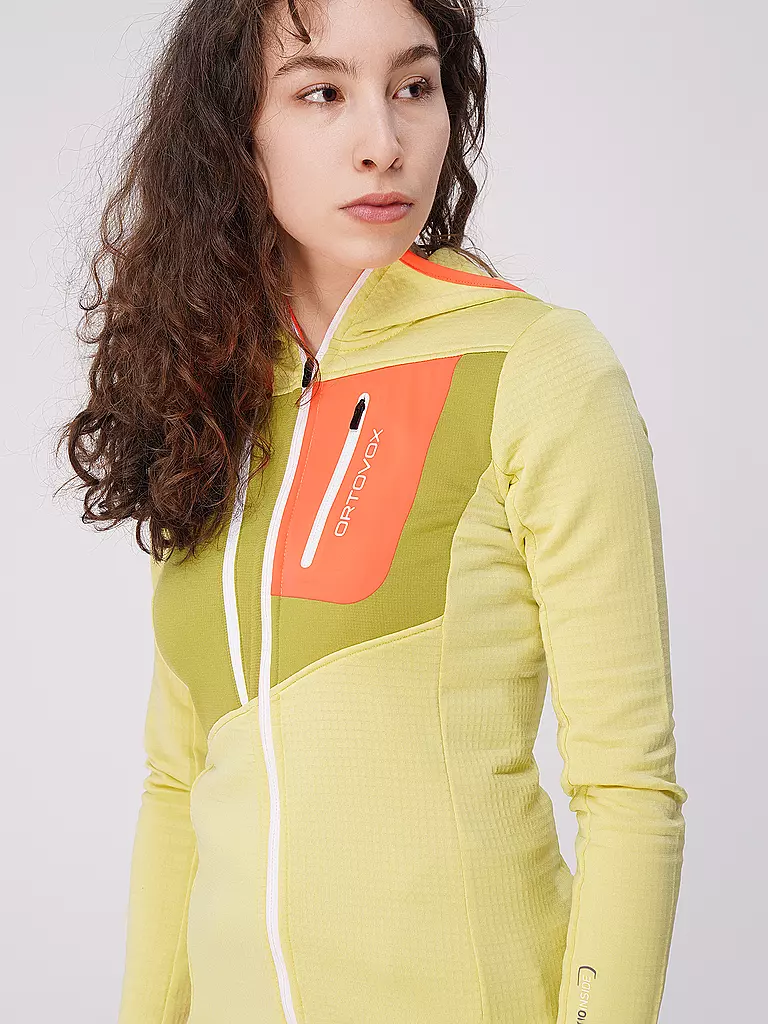 ORTOVOX | Damen Fleecejacke Grid Hoodie | gelb