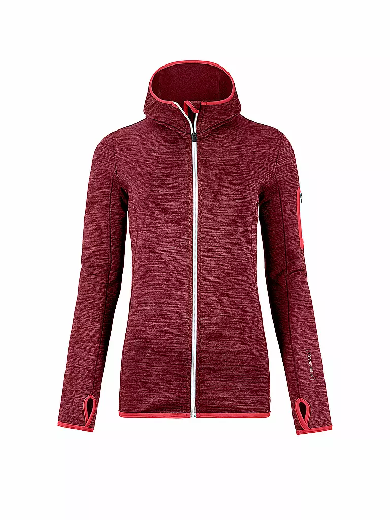 ORTOVOX | Damen Fleecejacke Melange Hoody | rot