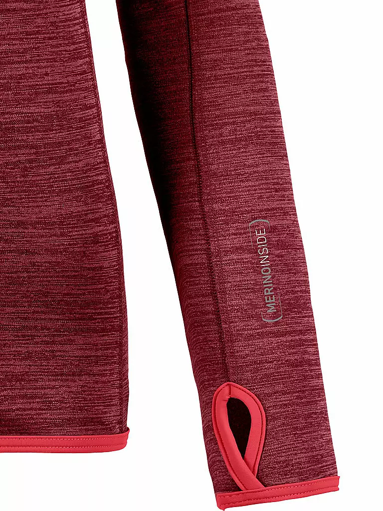 ORTOVOX | Damen Fleecejacke Melange Hoody | rot
