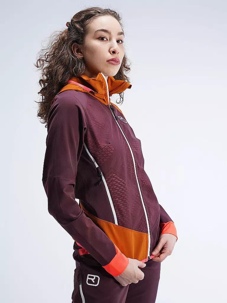 ORTOVOX | Damen Softshelljacke Col Becchei Hoodie | dunkelrot