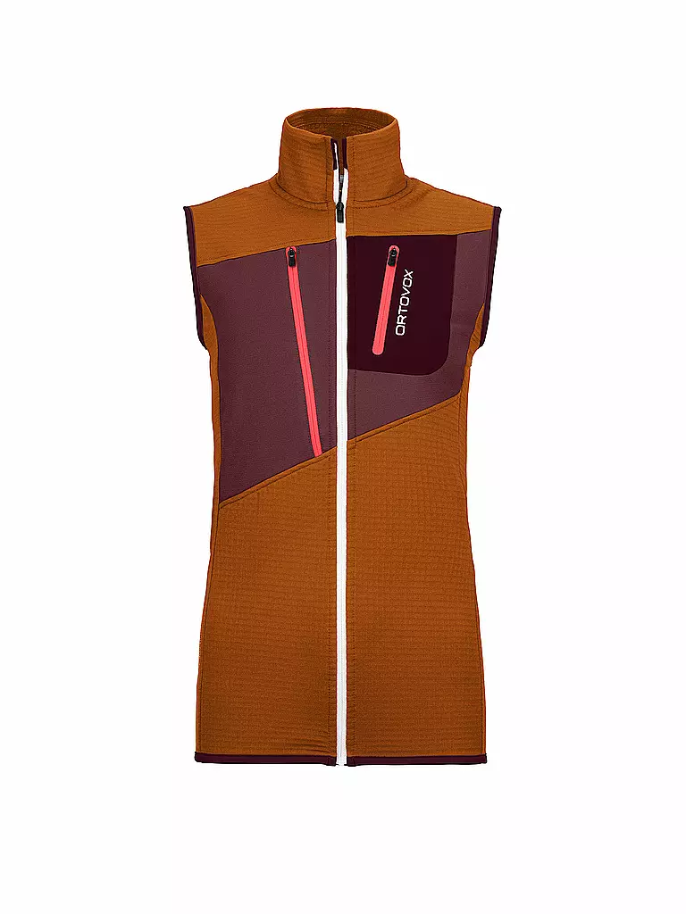 ORTOVOX | Damen Weste Fleece Grid | orange