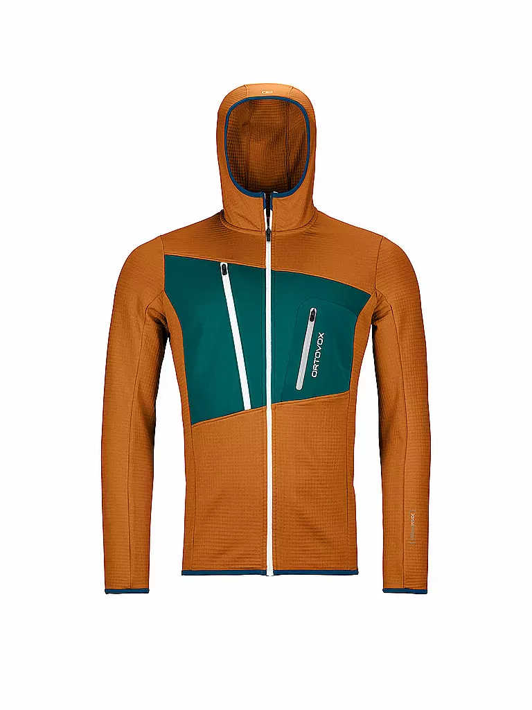 ORTOVOX | Herren Fleecejacke Fleece Grid Hoodie | orange