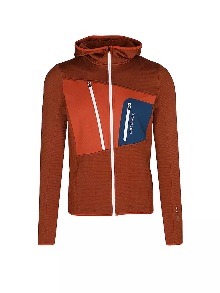 ORTOVOX | Herren Fleecejacke Fleece Grid Hoodie | kupfer