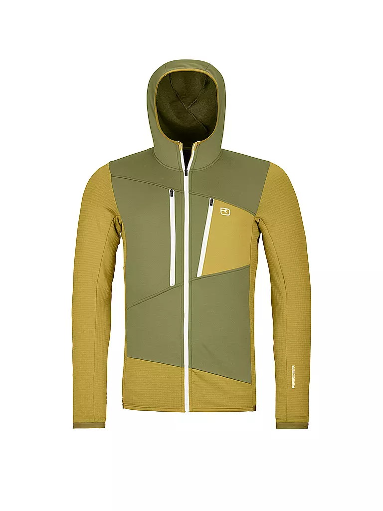 ORTOVOX | Herren Fleecejacke Grid Hoodie | olive