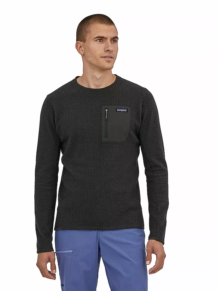 PATAGONIA | Herren Strickfleece Pullover R1 Air Crew | schwarz