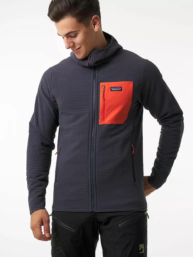 PATAGONIA | Herren Touren Softshelljacke R2 TechFace Hoodie | blau