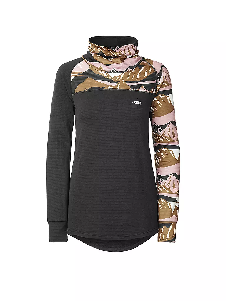 PICTURE | Damen Ski Unterziehshirt Blossom Grid Fleece | schwarz