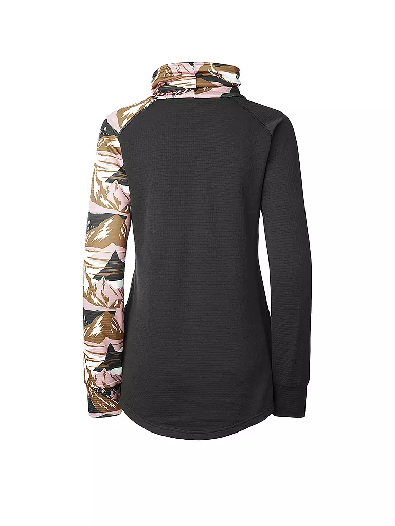 PICTURE | Damen Ski Unterziehshirt Blossom Grid Fleece | schwarz