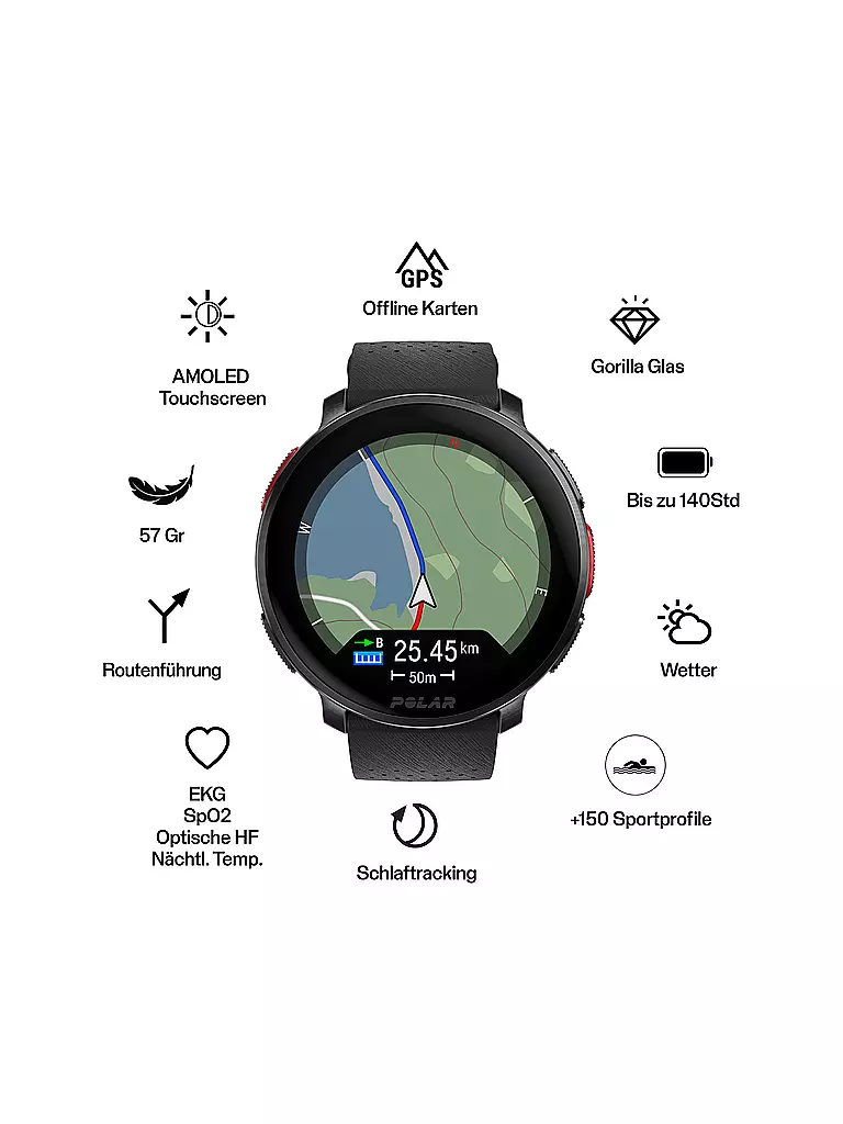 POLAR | GPS-Multisportuhr Vantage V3 S-L | schwarz