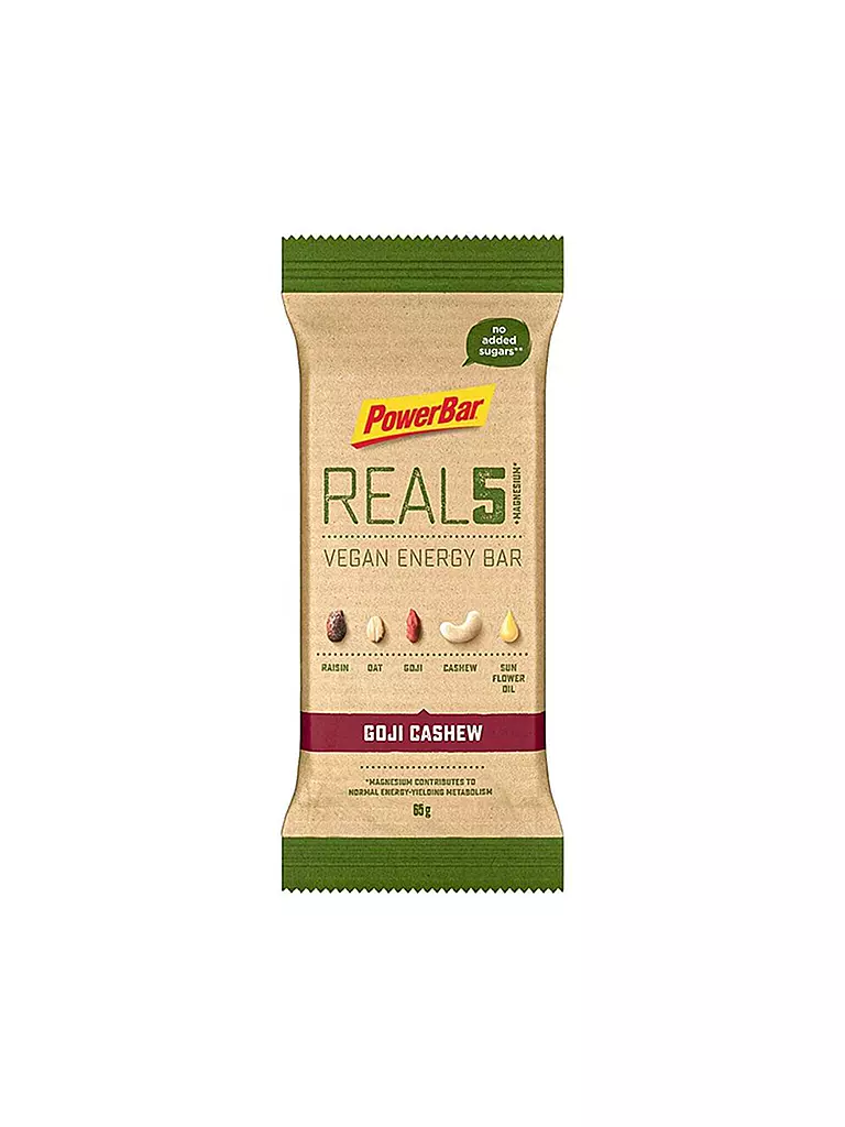 POWER BAR | Energieriegel REAL5 Vegan Goji Cashew 65g | grün