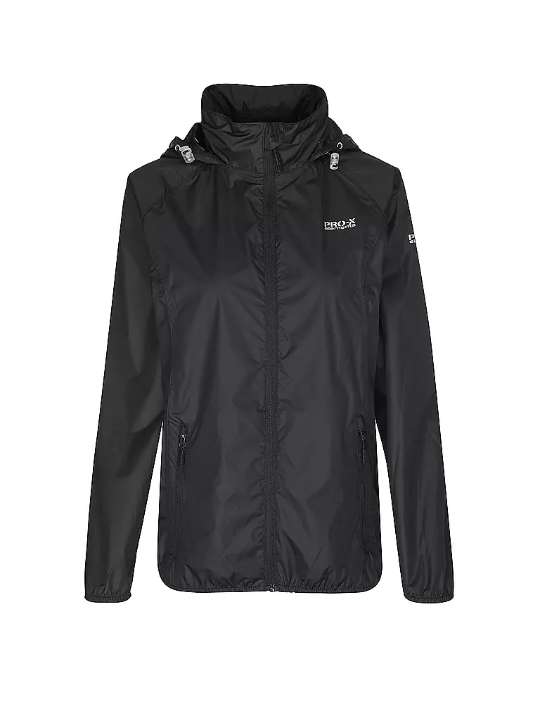 PRO-X ELEMENTS | Damen Regenjacke Packable | schwarz