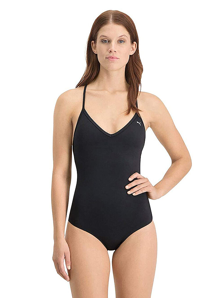 PUMA Damen Badeanzug V-Neck schwarz | L