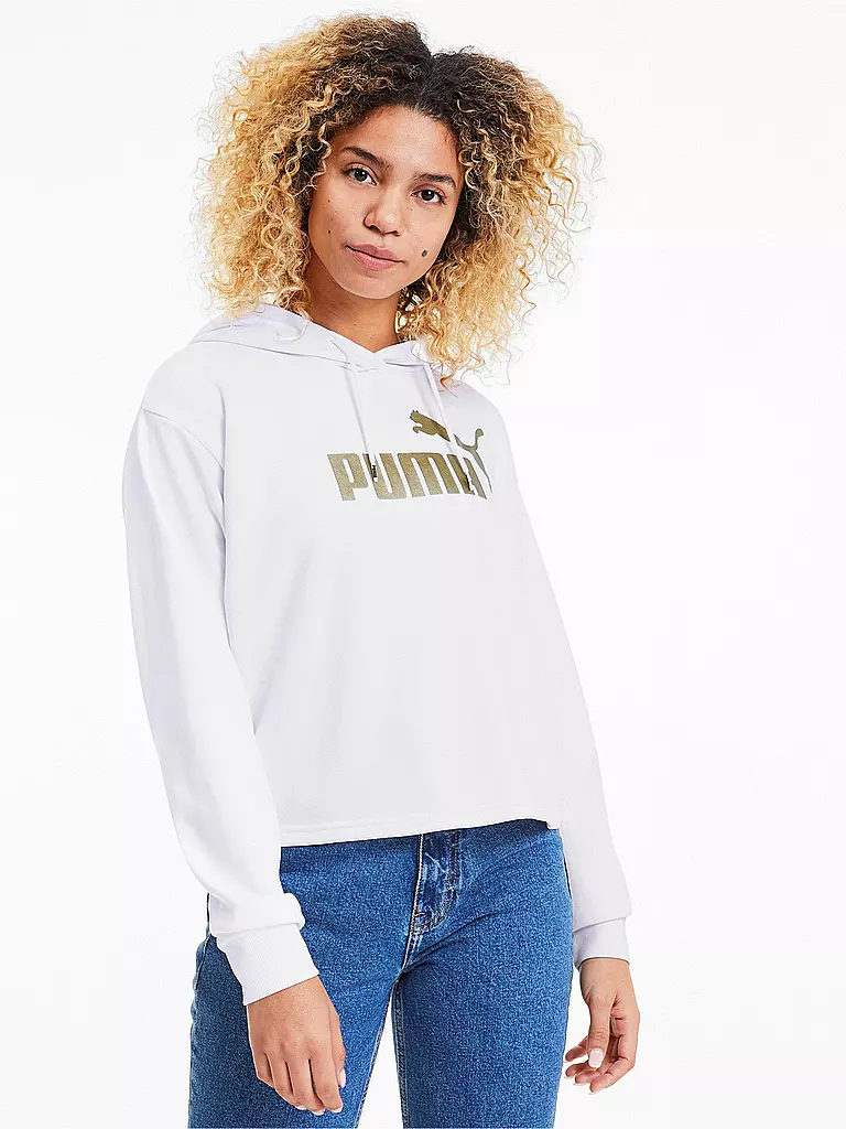 PUMA | Damen Fitness-Sweater Logo Metallic | weiß