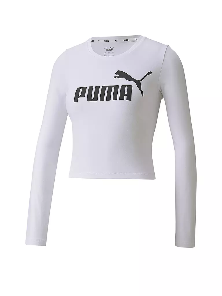PUMA | Damen Fitnessshirt Logo Crop | weiß