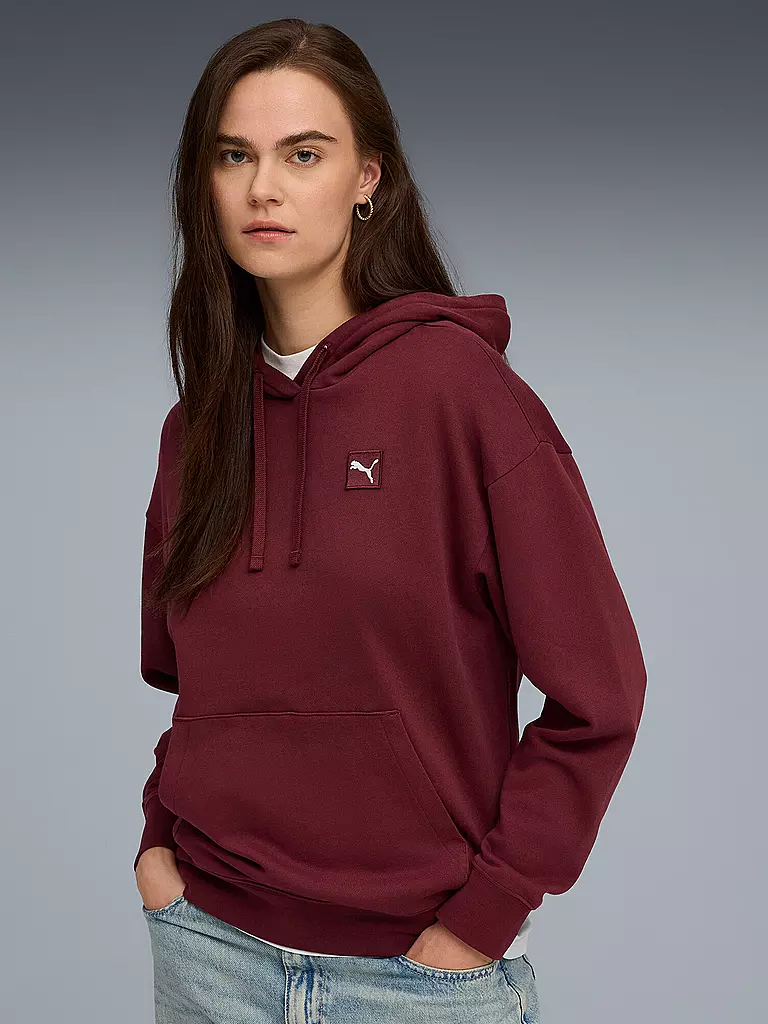 PUMA | Damen Hoodie Elevated Comfort | dunkelrot