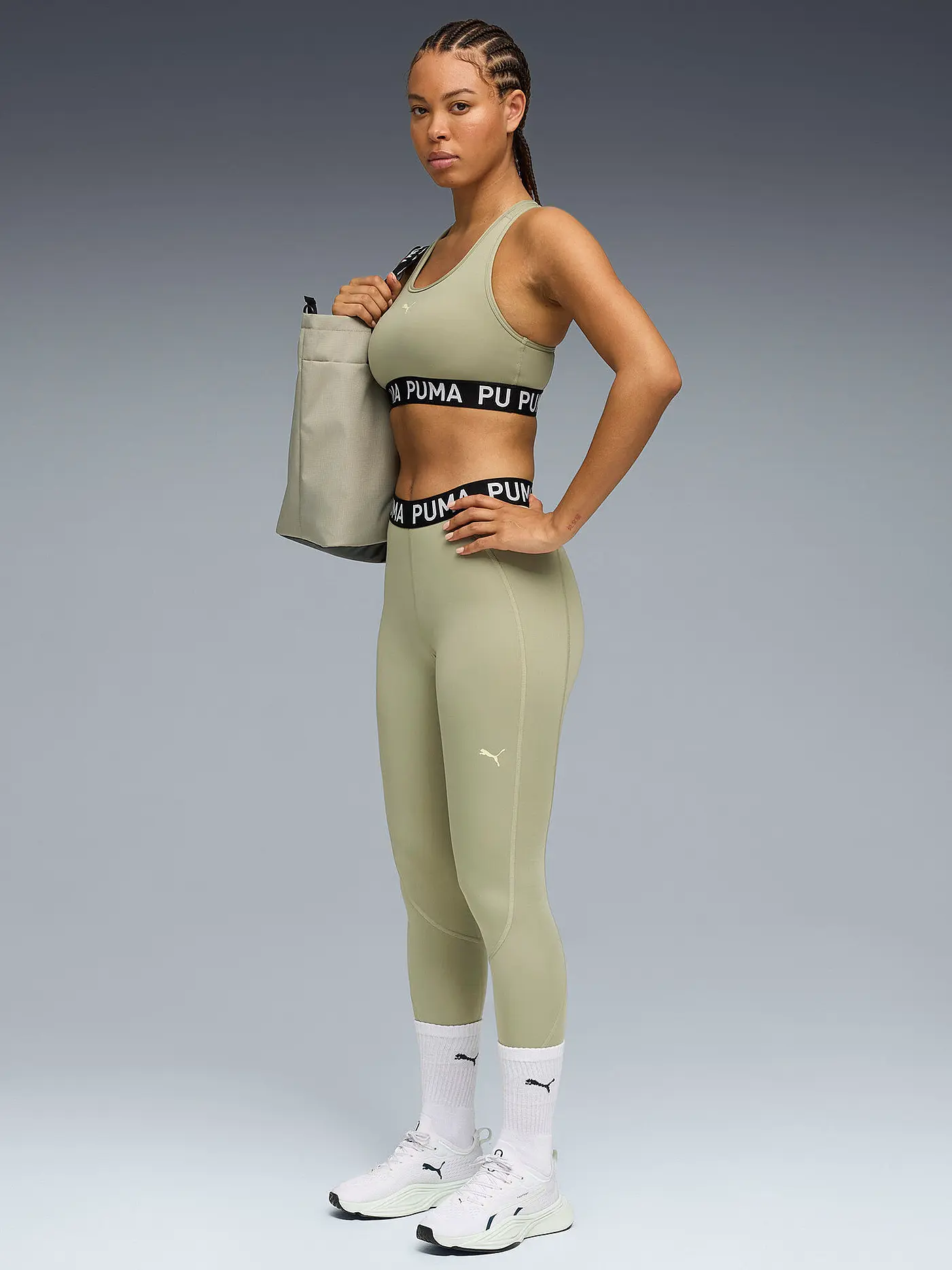 PUMA | Damen Sport-BH Keeps Elastic Logo Medium Support | hellgrün